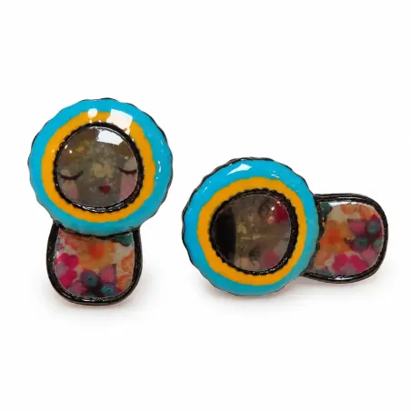 Boucles d'oreilles Inuit bleu