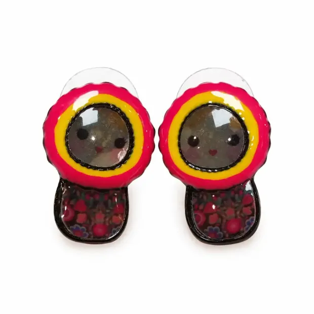 Boucles d'oreilles Inuit rouge