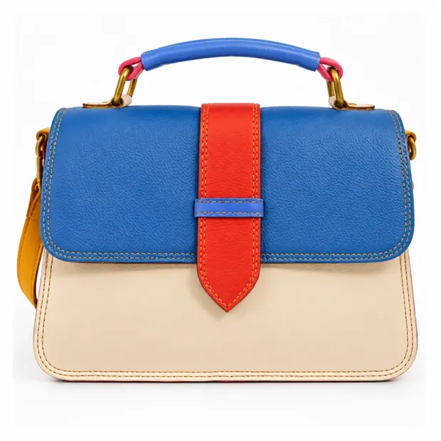 Sac à main en cuir multicolore