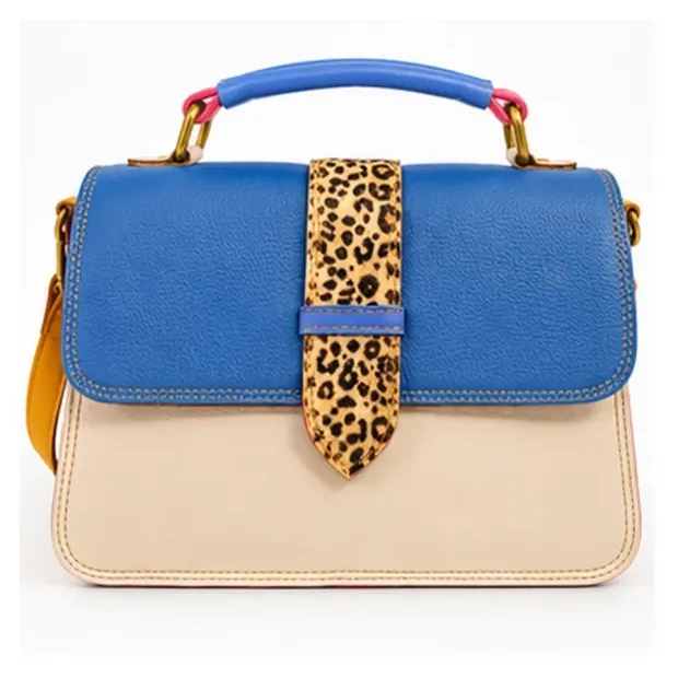 Sac à main en cuir multicolore