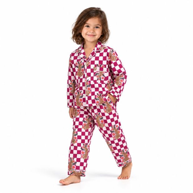 Pyjama Léopard rose 