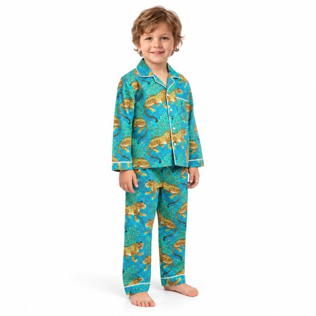 Pyjama Léopard bleu
