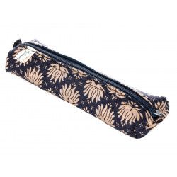 Petit plumier trousse tissu bleu et écru - Bibop et Lula