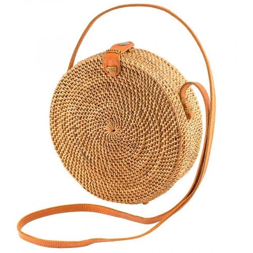 Sac rond de Bali couleur naturelle - Bibop et Lula