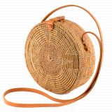 Sac rond de Bali rotin couleur naturelle motif étoile - Bibop et Lula