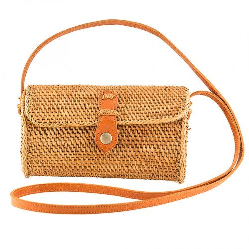 Sac pochette de Bali en rotin couleur naturelle - Bibop et Lula