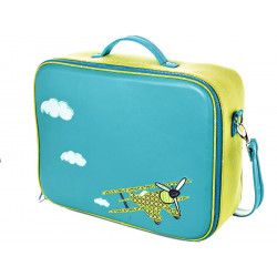 Valise Originale De Voyage Bebe Enfant Avion Bleu Et Vert