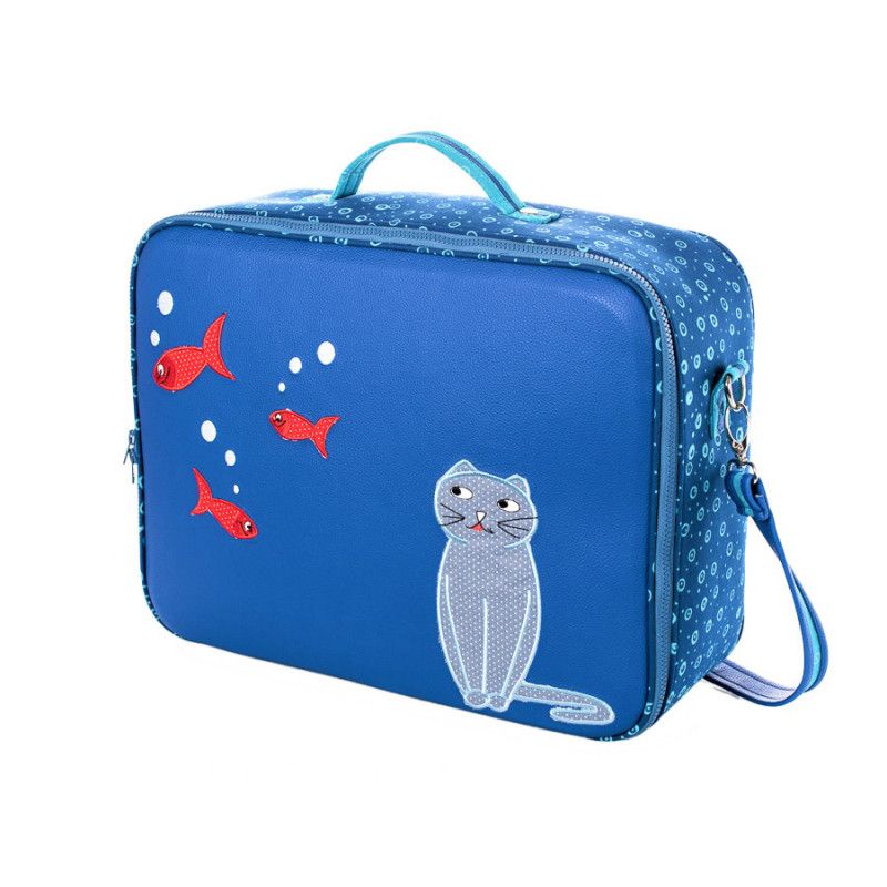 Valise Originale De Voyage Bebe Enfant Chat Bleu Et Poissons Rouges Valise Originale De Voyage Bebe Enfant Chat Bleu Et Poissons Rouges