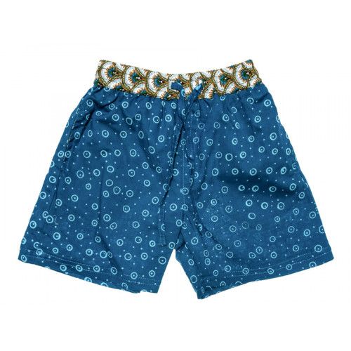 Short de bain coton enfant 2-8 ans bleu foncé et vert kaki - Bibop et Lula