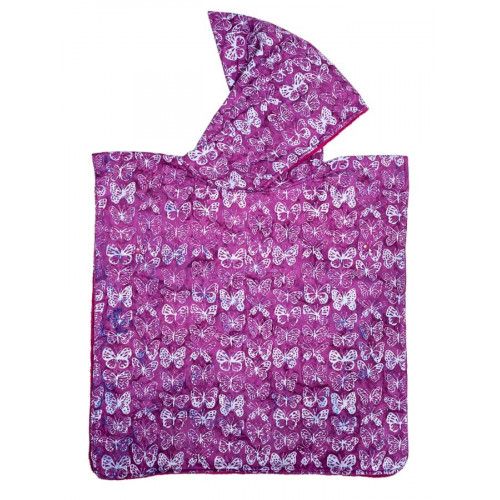 Poncho de bain, de plage à capuche enfant papillons violets - Bibop et Lula