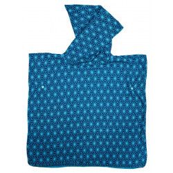 Poncho de bain, de plage à capuche enfant bleu nuit - Bibop et Lula