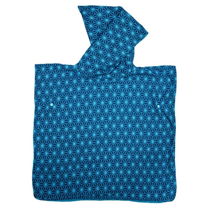Poncho De Bain De Plage A Capuche Enfant Bleu Nuit