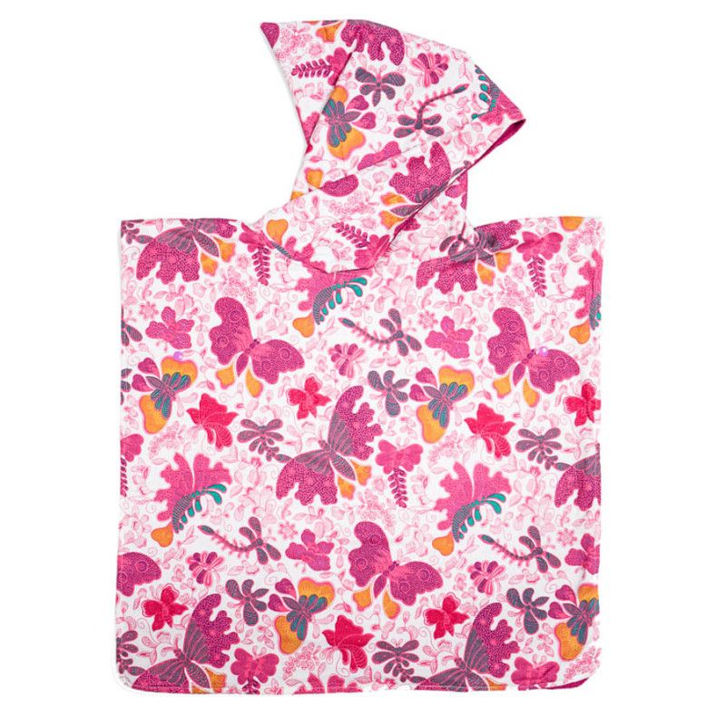 Poncho De Bain De Plage A Capuche Enfant Papillons Roses Poncho De Bain De Plage A Capuche Enfant Papillons Roses
