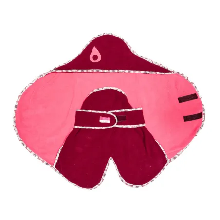 Nid d'ange, couverture nomade polaire  bébé 0-12 mois rouge bordeaux et rose