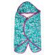 Nid d'ange couverture nomade coton léger bébé 0-12 mois bleu turquoise à fleurs