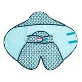 Nid d'ange couverture nomade coton éponge léger bébé 0-12 mois bleu 