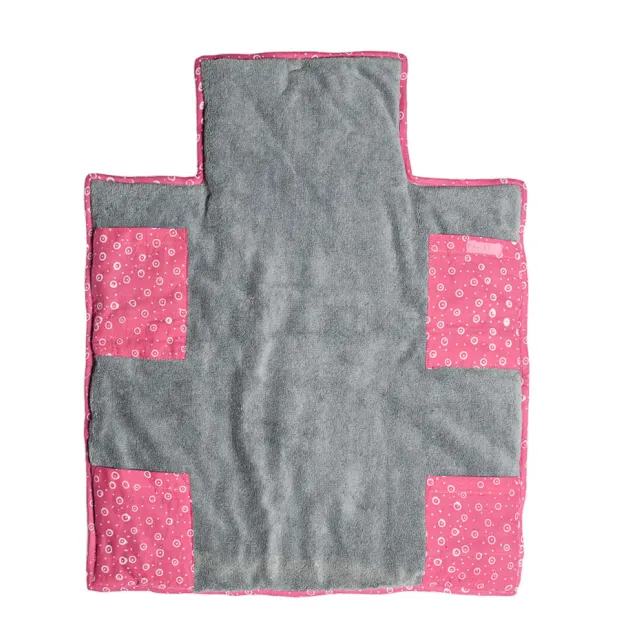 Tapis à langer nomade de voyage bébé coton éponge papillons roses et gris
