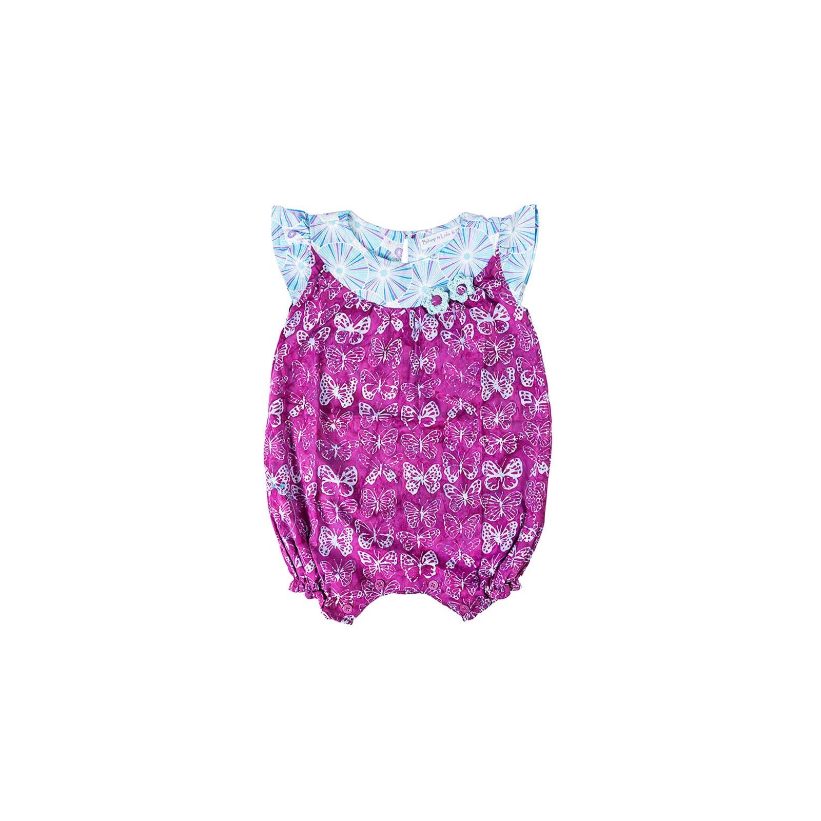 Barboteuse coton bébé fille 0-18 mois violette avec papillons