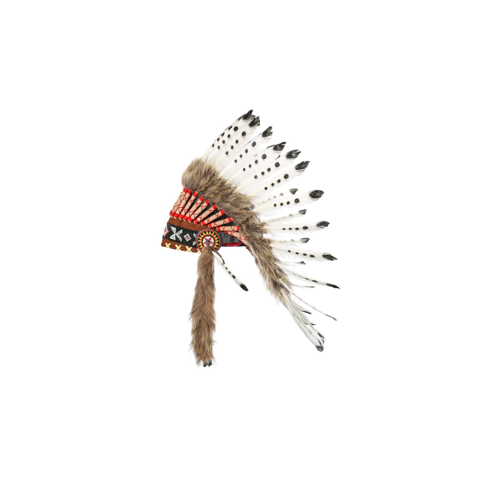 Scarica Gratis Images Coiffe Indienne Blanche A Points Noirs Avec Vraies Plumes le plus cool par
