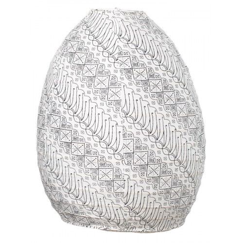 Lampion tissu boule japonaise ruche blanc et noir - Bibop et Lula