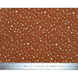 Tissu coton au mètre marron chocolat et étoiles bleues - Bibop et Lula