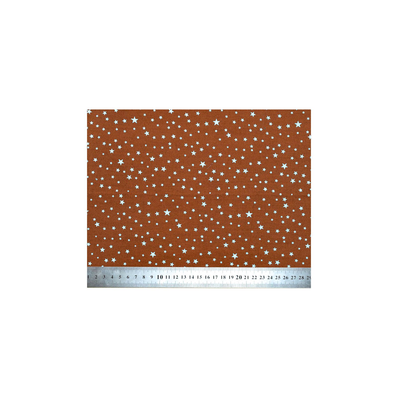 Tissu coton au mètre marron chocolat et étoiles bleues - Bibop et Lula