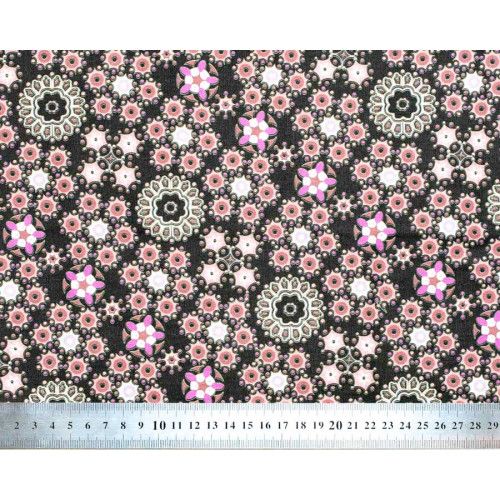 Tissu coton au mètre noir et rose - Bibop et Lula