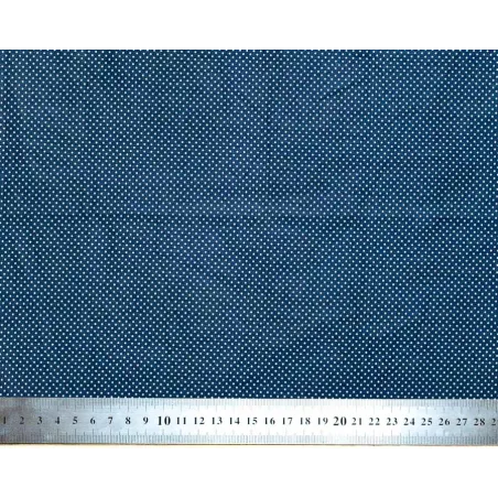 Tissu coton petits pois bleu marine