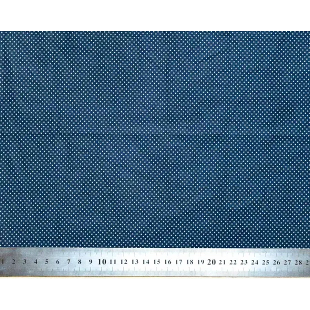 Tissu coton petits pois bleu marine