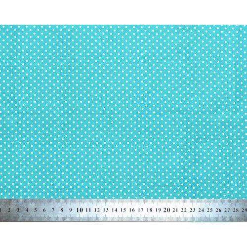 Tissu coton petits pois bleu turquoise - Bibop et Lula