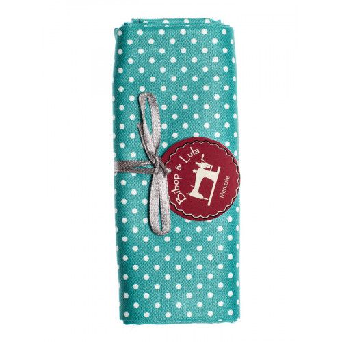 Coupon tissu Pois turquoise - Bibop et Lula