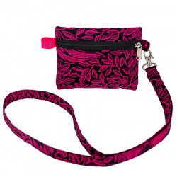 Porte badge tour de cou rose et noir - Bibop et Lula