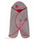 Couverture nomade polaire bébé 0-12 mois gris et rouge - Bibop et Lula
