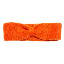 Bandeau headband sixties laine orange corail - Bibop et Lula