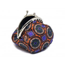 Petit porte-monnaie bourse à clip rétro noir orange - Bibop et Lula