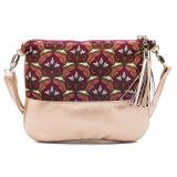 Sac à main pochette femme or rose et terracotta - Bibop et Lula