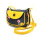 petit sac besace bandoulière tissu original noir et jaune à fleurs - Bibop et Lula