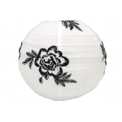 Lampion tissu boule japonaise mini Black roses - Bibop et Lula