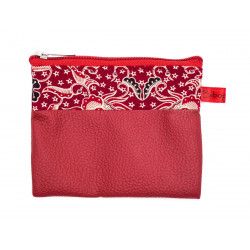 Petit porte-monnaie vegan zippé rouge - Bibop et Lula