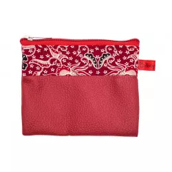 Petit porte-monnaie vegan zippé rouge - Bibop et Lula