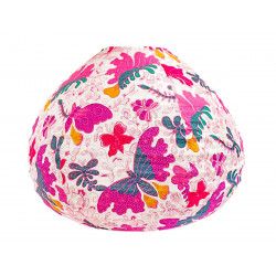 Lampion tissu boule japonaise goutte papillons roses - Bibop et Lula