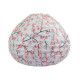 Lampion tissu boule japonaise goutte gris perle et fleurs cerisiers