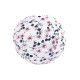 Lampion tissu boule japonaise mini rond blanc et fleurs cerisiers