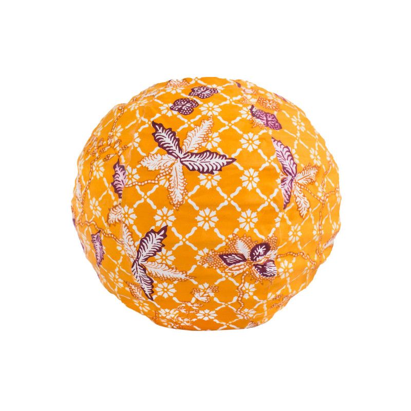 Lampion tissu boule japonaise mini rond jaune tournesol