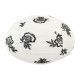 Lampion tissu boule japonaise ovale blanc et fleurs noires brodées - Bibop et Lula