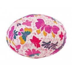 Lampion tissu boule japonaise ovale papillons roses - Bibop et Lula