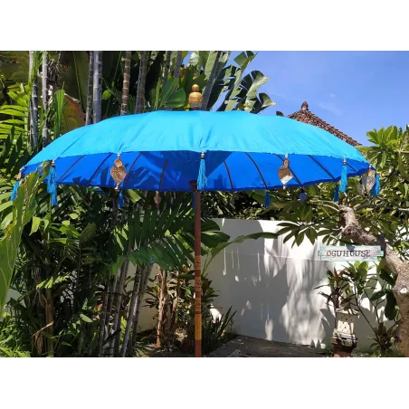 Parasol balinais toile polyester bleu foncé