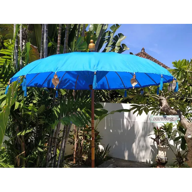 Parasol balinais toile polyester bleu foncé