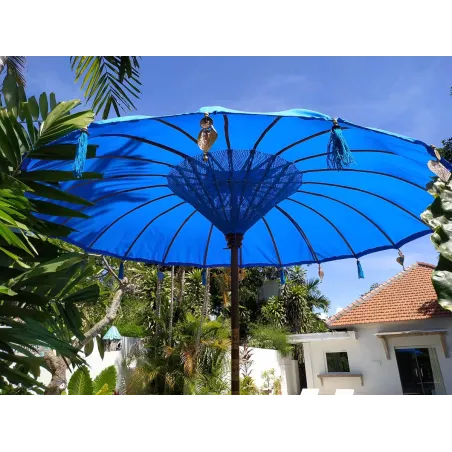 Parasol balinais toile polyester bleu foncé