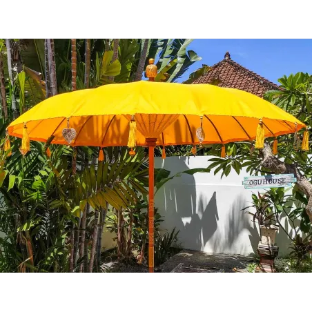 Parasol balinais toile polyester jaune